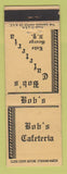 Matchbook Cover - Bob's Cafeteria Lake George NY WEAR