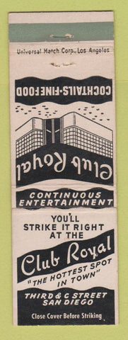 Matchbook Cover - Club Royal San Diego CA