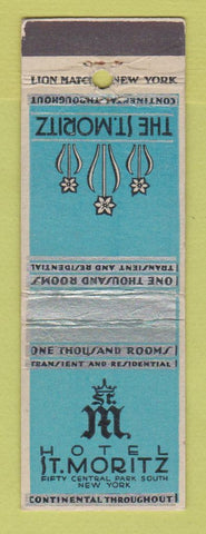 Matchbook Cover - Hotel St Moritz New York City
