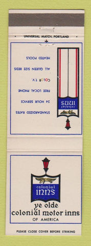 Matchbook Cover - Colonial Inns of America WA OR ID