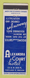 Matchbook Cover - Alexandra Court Hotel Portland OR
