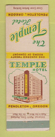 Matchbook Cover - Temple Hotel Pendleton OR