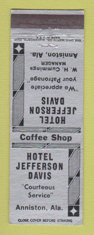 Matchbook Cover - Hotel Jefferson Davis Anniston AL