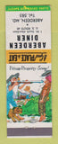 Matchbook Cover - Aberdeen Diner MD hillbilly