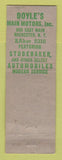 Matchbook Cover - Doyle's Main Motors Rochester NY Studebaker WEAR