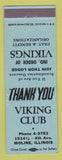 Matchbook Cover - Viking Club Moline IL WORN