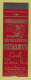Matchbook Cover - Circle Drive Inn Bloomington IN SAMPLE WEAR
