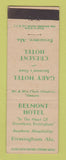 Matchbook Cover - Belmont Hotel Birmingham AL Gary Hotel Crescent Bessemer
