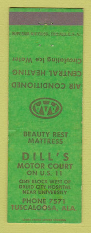 Matchbook Cover - Dill's Motor Court Tuscaloosa AL