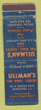 Matchbook Cover - Ullman's Liquors Sunnyside LI NY WORN