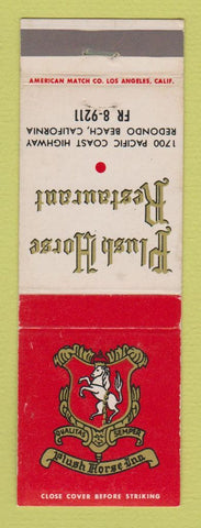 Matchbook Cover - Plush Horse Restaurant Redondo Beach CA