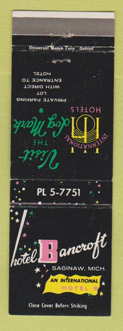 Matchbook Cover - Hotel Bancroft Saginaw MI