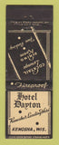 Matchbook Cover - Hotel Dayton Kenosha WI
