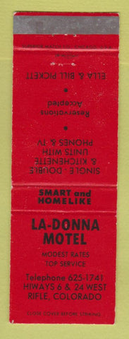 Matchbook Cover - La Donna Motel Rifle Colorado
