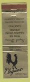 Matchbook Cover - Elegant Rooster Restaurant Monterey CA WEAR