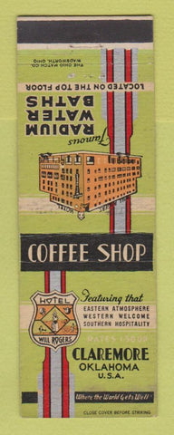 Matchbook Cover - Hotel Will Rogers Claremore OK