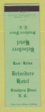 Matchbook Cover - Belvedre Hotel Southern Pines NC