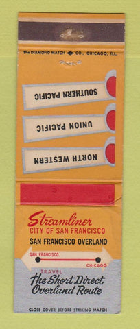Matchbook Cover - Streamliner City of San Francisco Railroads Union Pacific WEAR