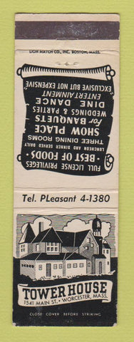 Matchbook Cover - Tower House Worcester MA restaurant WEAR