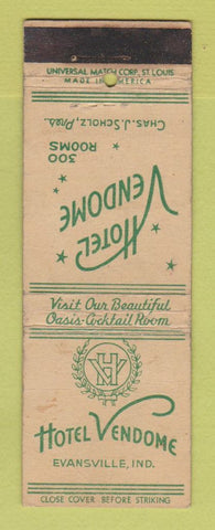 Matchbook Cover - Hotel Vendome Evansville IN WEAR