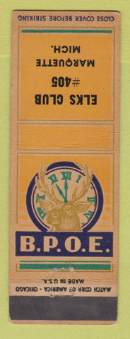 Matchbook Cover - Elks Club Marquette MI