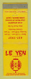 Matchbook Cover - Le Yen Chinese Restaurant Long Beach CA WEAR