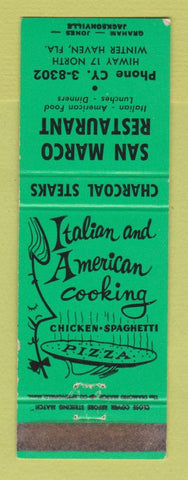 Matchbook Cover - San Marco Italian Restaurant Winter Haven FL