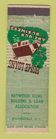 Matchbook Cover - Haywood Home Building Loan Association Waynesville NC