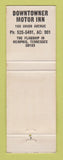 Matchbook Cover - Downtowner Motor Inns New Orleans LA Memphis TN