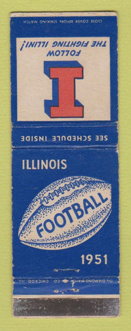Matchbook Cover - University of Illinois Football 1951 schedule WEAR
