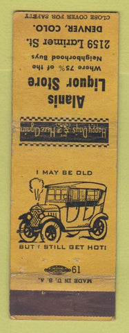 Matchbook Cover - Alanis Liquor Store Denver Colorado WEAR