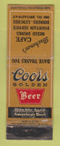 Matchbook Cover - Buchanan's Cafe Denver? Colorado? Coors Beer WEAR
