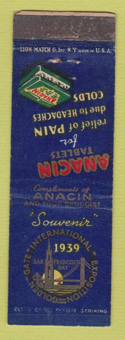 Matchbook Cover - 1939 Golden Gate Expo San Francisco CA Anacin Tablets