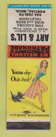 Matchbook Cover - Art & Lil's Pontiac MI pinup
