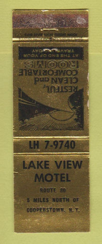 Matchbook Cover - Lake View Motel Cooperstown NY WORN