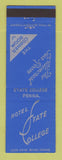 Matchbook Cover - Hotel State College PA Allencrest Tea Room