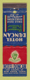 Matchbook Cover - Hotel Duncan New Haven CT