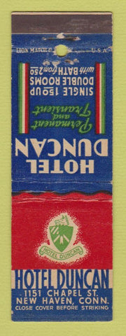 Matchbook Cover - Hotel Duncan New Haven CT