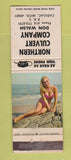 Matchbook Cover - Northern Culvert Cadillac MI pinup CREASED