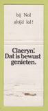 Matchbook Cover - Jonge Jenever Cafe Nol Amsterdam Claeryn Liquor WEAR