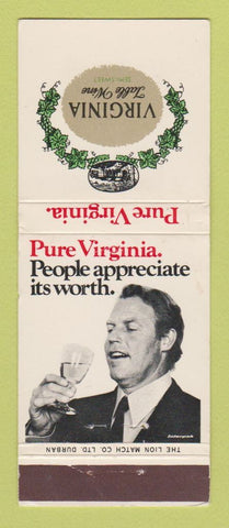 Matchbook Cover - Virginia Table Wine South Africa