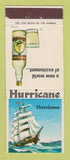 Matchbook Cover - Hurricane Liquor South Africa WORN BACK