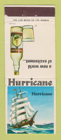 Matchbook Cover - Hurricane Liquor South Africa WORN BACK