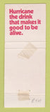 Matchbook Cover - Hurricane Liquor South Africa WORN BACK