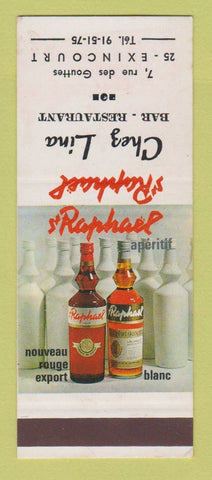 Matchbook Cover - St Raphael Chez Lina Exincourt France SAMPLE