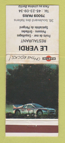 Matchbook Cover - Martini La Verdi Restaurant liquor Paris France WEAR