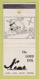 Matchbook Cover - The Lord Fox Foxboro MA WEAR 30 Strike