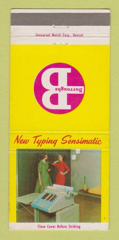 Matchbook Cover - Burroughs Typewriter girlie 30 Strike