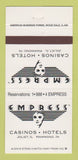 Matchbook Cover - Empress Casino Hotel Joliet IL Hammond IN 30 Strike