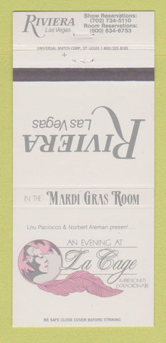 Matchbook Cover - Riviera Hotel Casino Las Vegas NV LA Cage 30 Strike